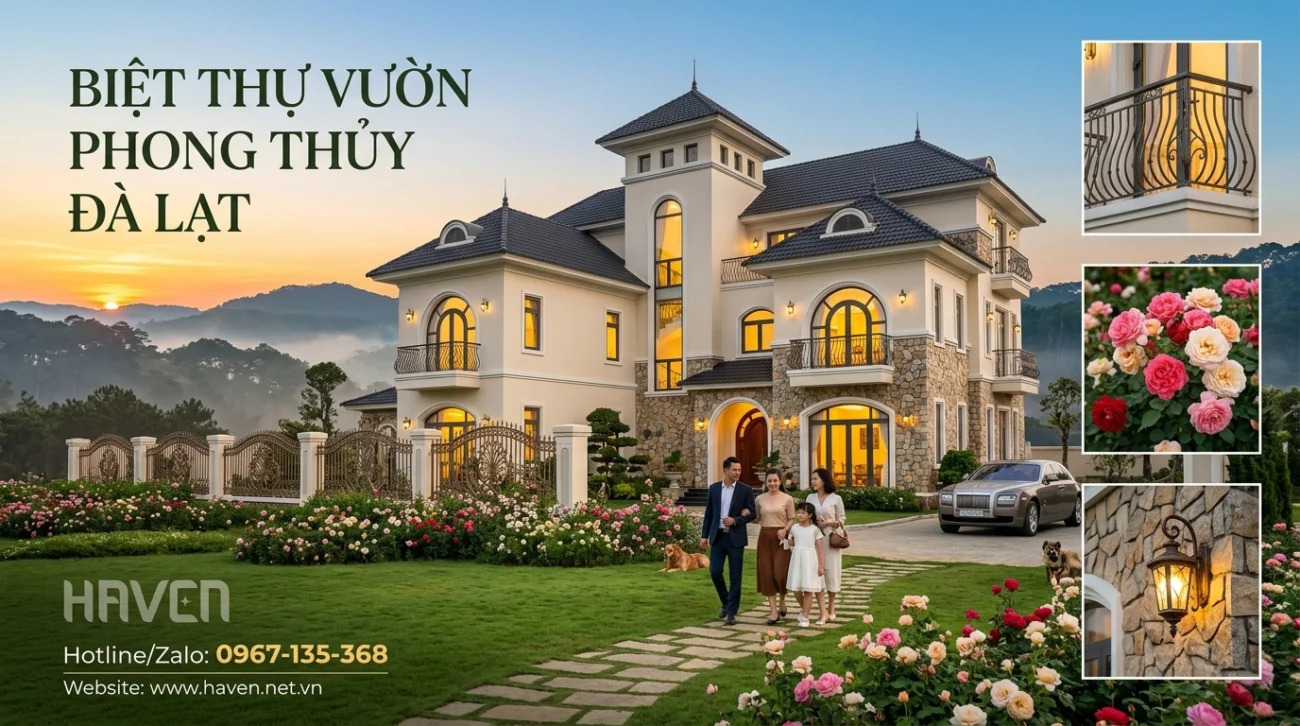 Biệt thự phong thủy sân vườn nghỉ dưỡng hưng thịnh giữa lòng Đà Lạt
