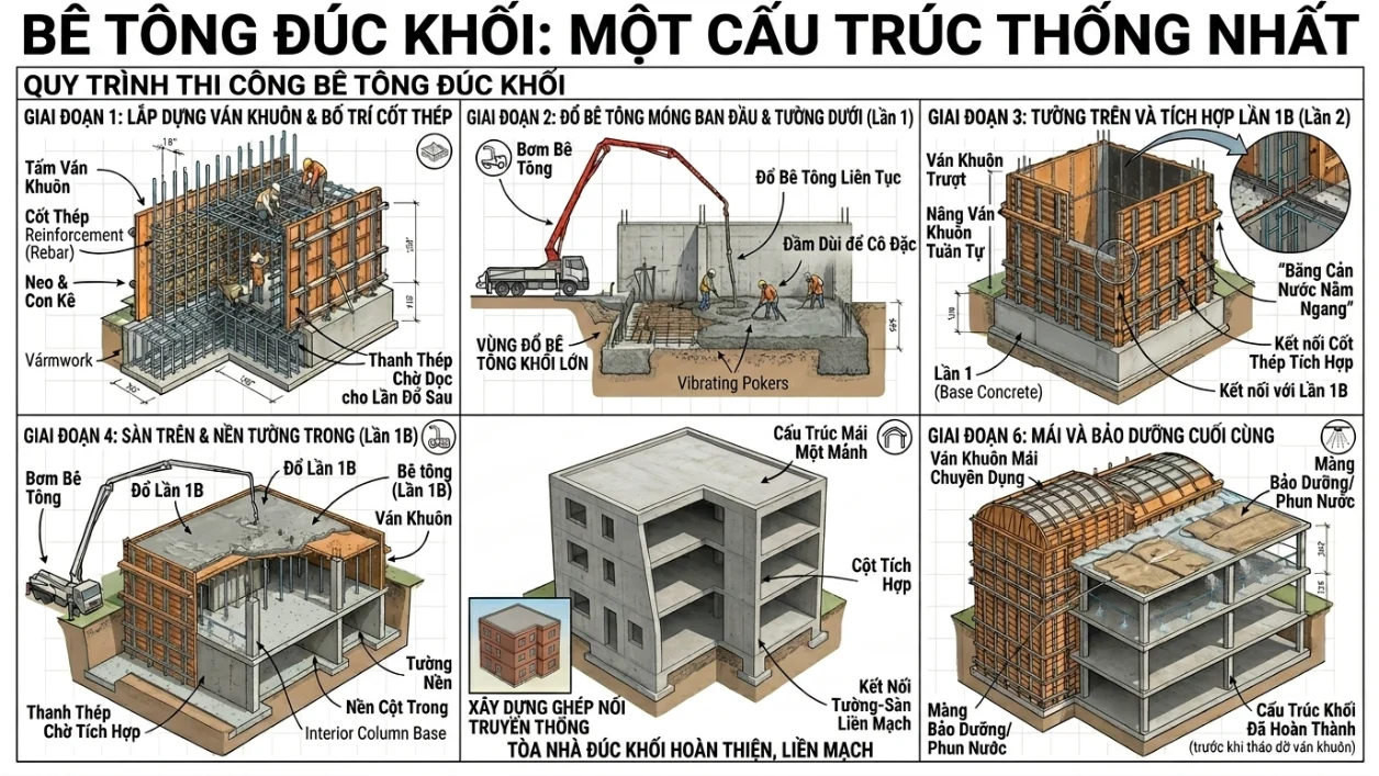 Thi công nhà bê tông toàn khối Đà Lạt